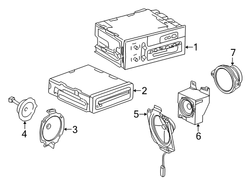 2001 GMC Yukon Sound System Front Door Speaker Diagram for 15038566