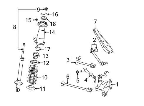 2007 Lexus IS350 Rear Suspension, Lower Control Arm, Upper Control Arm, Ride Control, Stabilizer Bar, Suspension Components ABSORBER Assembly, Shock Diagram for 48530-80285