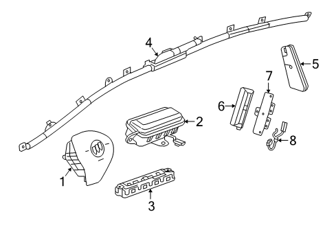 2018 Buick LaCrosse Air Bag Components Knee Air Bag Diagram for 23420285