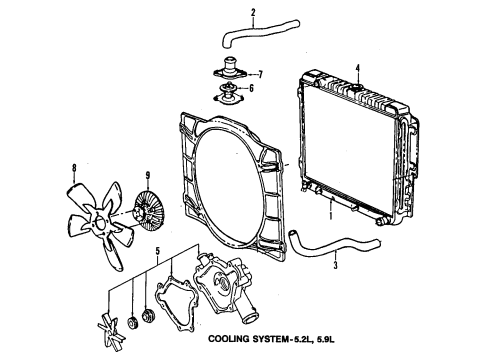 1989 Dodge Ramcharger Belts & Pulleys Belt Diagram for B0013605
