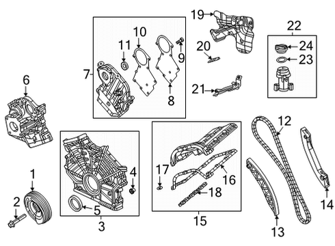 2022 Jeep Wrangler Valve & Timing Covers Gasket-Chain Case Cover Diagram for 68504391AA