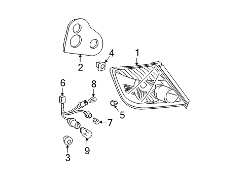 2005 Scion tC Bulbs Lens & Housing Gasket Diagram for 81554-21230