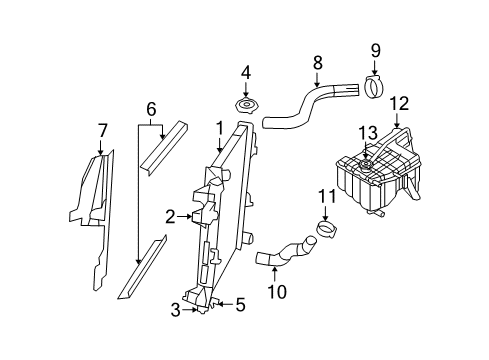 2007 Jeep Grand Cherokee Radiator & Components Bottle-COOLANT Recovery Diagram for 55116873AE