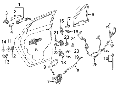 2021 Buick Enclave Lock & Hardware Cover Diagram for 13597113