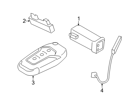 2016 Ford Edge Keyless Entry Components Transmitter Diagram for DS7Z-15K601-Y
