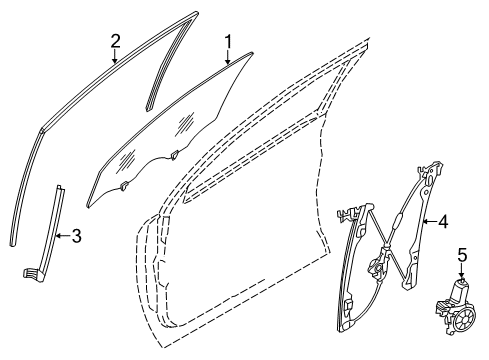 2013 Infiniti QX56 Front Door SASH-Front Door LH Diagram for 80217-1LA0A