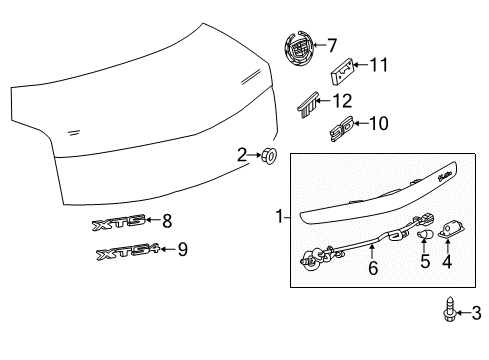 2013 Cadillac XTS Bulbs Molding Assembly Diagram for 23132172