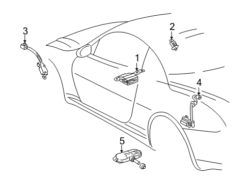 2003 Lexus SC430 Tire Pressure Monitoring Valve Sub-Assembly, Tire Diagram for 42607-24031