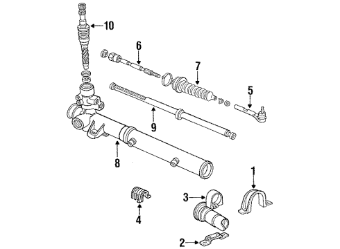 1989 Chrysler LeBaron P/S Pump & Hoses, Steering Gear & Linkage Power Steering Gear Diagram for R0400215