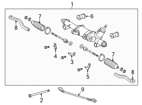 2014 Lexus GS350 Steering Column & Wheel, Steering Gear & Linkage Bracket, Steering Rack Housing Diagram for 45514-30020