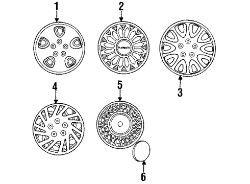 1995 Plymouth Voyager Wheel Covers & Trim Wheel Cover Diagram for 4684252