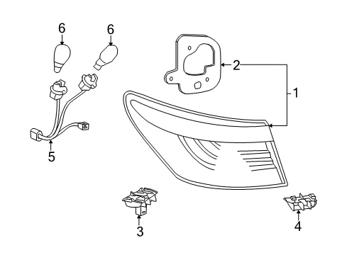 2009 Lexus LS600h Bulbs Socket & Wire Diagram for 81555-50170