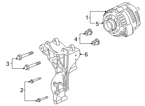 2005 Saab 9-7x Alternator Alternator Bolt Diagram for 11518636