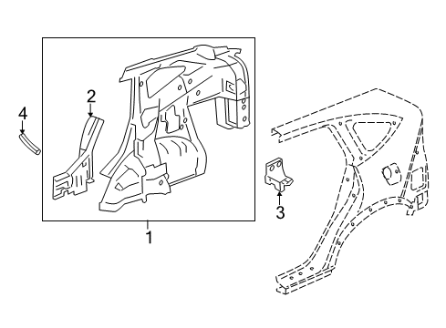 2016 Honda CR-V Inner Structure - Quarter Panel Panel Comp R, RR I Diagram for 64300-T1W-305ZZ