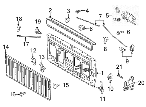 2016 Toyota Tacoma Tail Gate Protector Diagram for 65717-04030