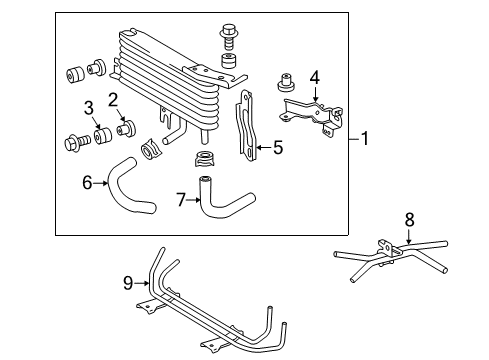 2012 Toyota Tacoma Trans Oil Cooler Transmission Cooler Upper Bracket Diagram for 32913-35090