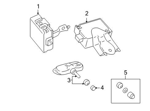 2010 Toyota 4Runner Tire Pressure Monitoring Computer, Tire Press Diagram for 89769-35130