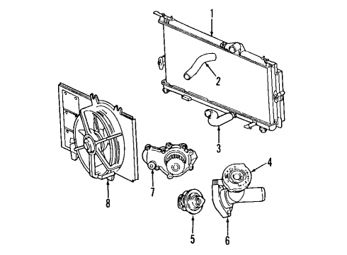 2009 Chrysler PT Cruiser Cooling System, Radiator, Water Pump, Cooling Fan Fan-Radiator Cooling Diagram for 5179463AA