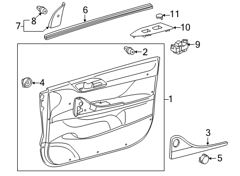 2015 Scion iQ Door & Components Corner Cover Diagram for 67492-74010-C0