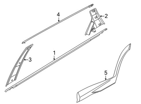 2022 Hyundai Tucson Exterior Trim - Rear Door GARNISH ASSY-RR DR FR FRAME, LH Diagram for 83250-CW010