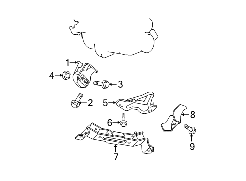 2006 Jeep Grand Cherokee Engine & Trans Mounting Bracket-Insulator Diagram for 52089933AB