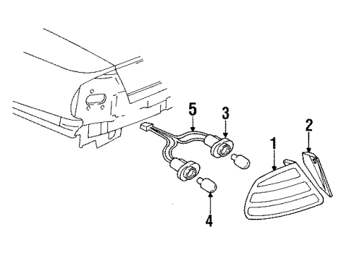 1998 Oldsmobile Regency Tail Lamps Lamp Asm-Tail Diagram for 5978505