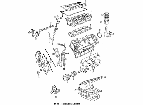1989 BMW M3 Engine Parts, Mounts, Cylinder Head & Valves, Camshaft & Timing, Oil Pan, Oil Pump, Crankshaft & Bearings, Pistons, Rings & Bearings Mahle Piston Diagram for 11251309627