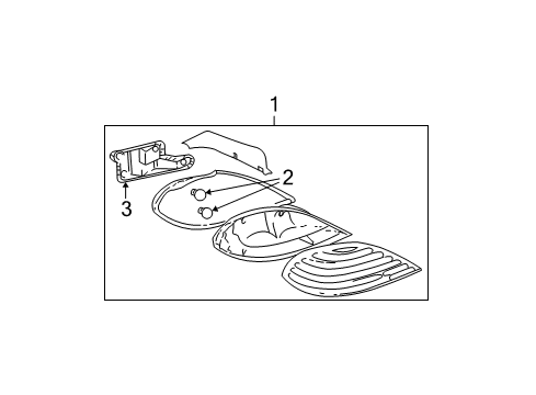 2001 Pontiac Grand Am Tail Lamps Lamp Asm-Tail (LH) Diagram for 22612877