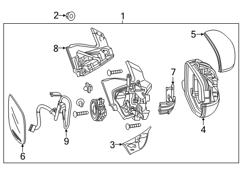 2021 Honda Passport Outside Mirrors HARNESS SET, R. Diagram for 76206-TG7-C11