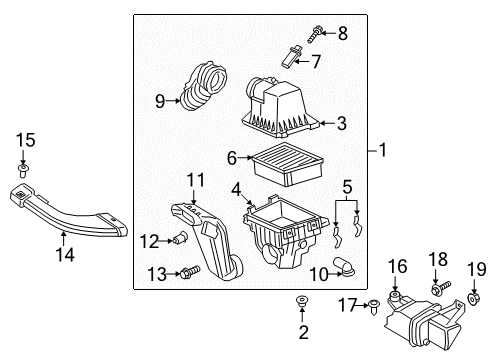 2022 Ford EcoSport Air Intake Intake Tube Diagram for GN1Z-9F843-A