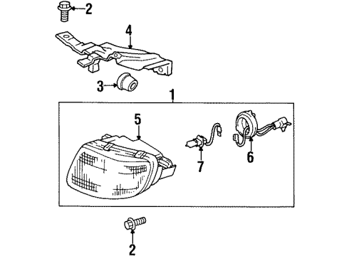 1996 Toyota Celica Bulbs Lamp Unit, Fog Lamp, LH Diagram for 81221-20270