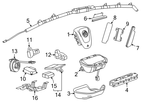 2016 Buick Verano Air Bag Components Occupant Sensor Diagram for 23128245