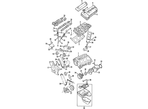 2003 Chevrolet Tracker Engine Parts, Mounts, Cylinder Head & Valves, Camshaft & Timing, Oil Pan, Oil Pump, Crankshaft & Bearings, Pistons, Rings & Bearings Cover, Ignition Coil Diagram for 30025304