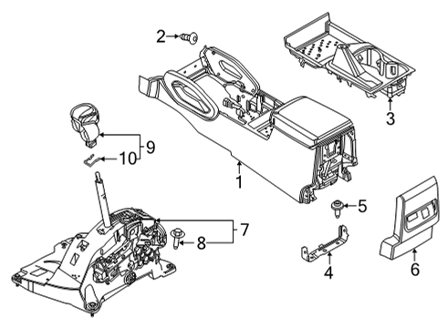 2022 Nissan Frontier Center Console FINISHER-A/T INDICATOR, CONSOLE Diagram for 96941-9BU1A