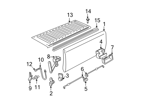1996 Chevrolet K2500 Tail Gate Bolt -Pan Head Torx Door W/Shoulder Diagram for 15675384