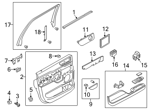 2021 Lincoln Navigator Interior Trim - Rear Door Armrest Diagram for JL7Z-7827540-DB