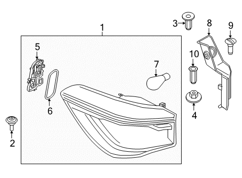 2019 BMW X1 Bulbs Bulb Holder, Rear Light, Side Wall Diagram for 63217456407