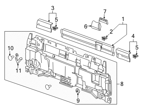 2019 Chevrolet Silverado 1500 Interior Trim - Cab Molding Extension Diagram for 22817430