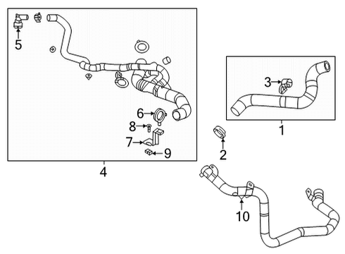 2022 Cadillac CT4 Radiator Hoses Bracket Diagram for 84333507