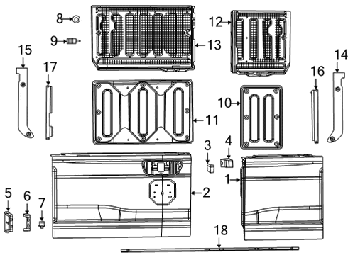 2020 Ram 1500 Tail Gate Cover-TAILGATE Diagram for 68398186AA