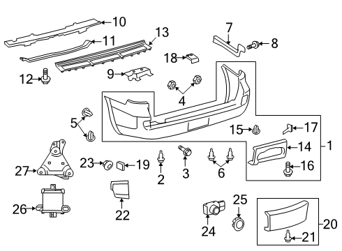 2013 Toyota Land Cruiser Parking Aid Park Sensor Diagram for 89341-33190-E4