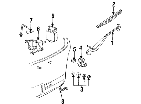 2000 Mercury Villager Wiper & Washer Components Wiper Motor Diagram for YF5Z-17508-CA