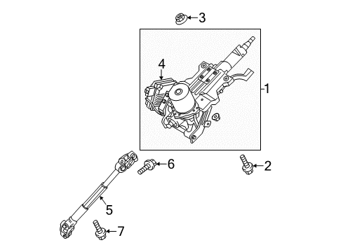 2014 Hyundai Sonata Steering Column Assembly Joint Assembly-Steering Diagram for 56400-2T501
