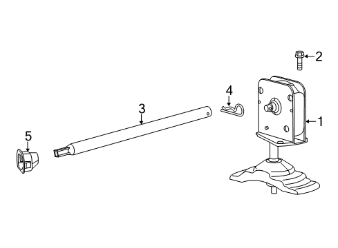 2013 Ram 2500 Spare Tire Carrier WINCH-Spare Tire Carrier Diagram for 68303633AA