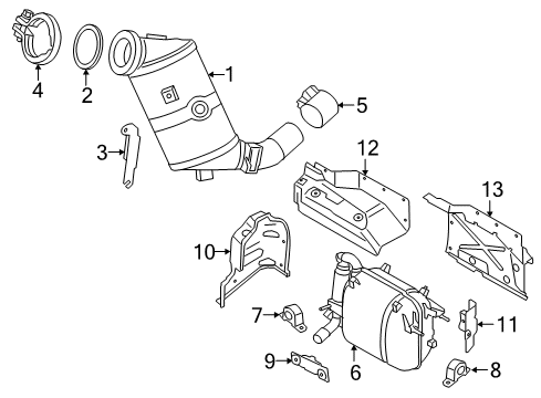 2021 BMW i3s Exhaust Components Rear Silencer Bracket Diagram for 18208626658