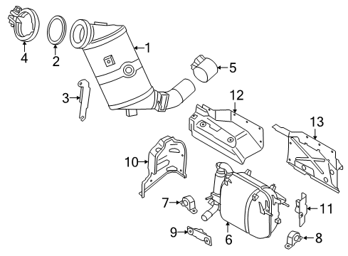 2021 BMW i3s Exhaust Components Heat Shield, Rear Silencer Diagram for 18308609802