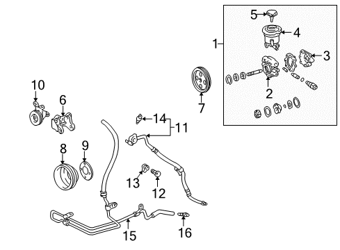 1996 Toyota 4Runner P/S Pump & Hoses, Steering Gear & Linkage Pressure Hose Gasket Diagram for 44327-26020