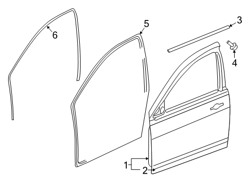 2010 Jeep Compass Front Door WEATHERSTRIP-Front Door Belt Diagram for 5074714AI