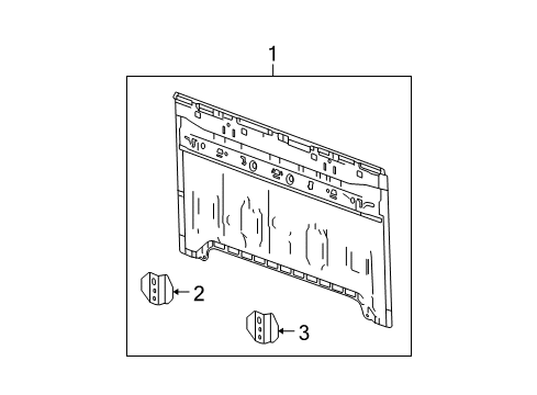 2005 GMC Canyon Back Panel Back Panel Side Bracket Diagram for 97246325