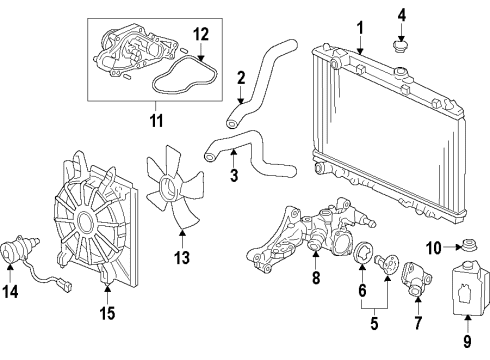 2011 Acura RL Cooling System, Radiator, Water Pump, Cooling Fan Fan, Cooling (Denso) Diagram for 38611-RJA-J01